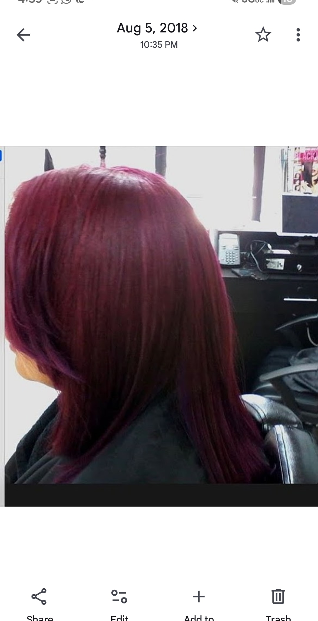 Hair Color — Burgundy Bob, back view