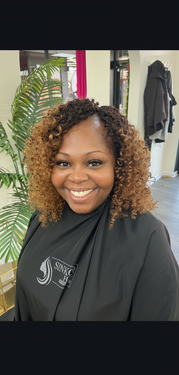 Crochet Curls — ombré blonde and brown crochet curls